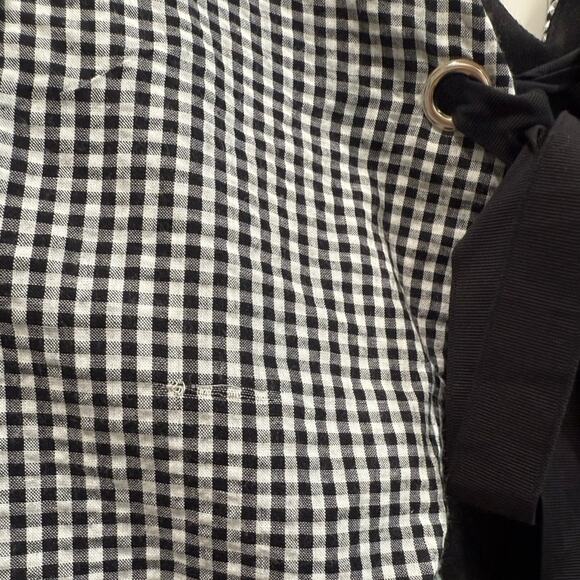 Black and White Gingham Cotton Ruffle Frill Feminine Romper- M - Picture 5 of 12